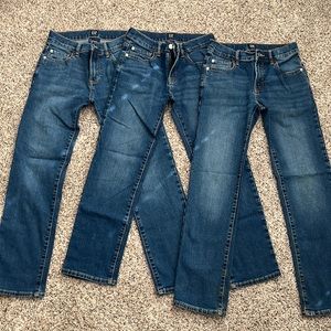 3 pairs of boys GAP jeans size 12.